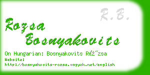 rozsa bosnyakovits business card